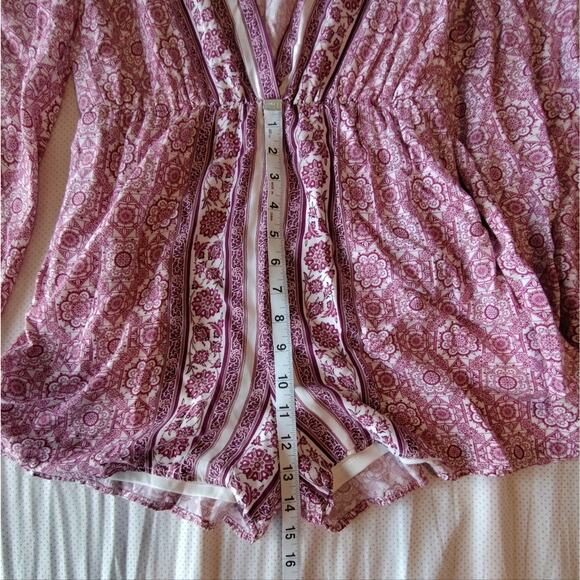 Altar’d State Women's Medium Bell Sleeve Boho Romper With Pockets Flowy - Picture 11 of 11